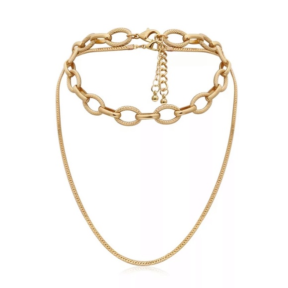 ¥ NEW 18K YELLOW GOLD CHOKER CHAIN NECKLACE - Picture 3 of 6